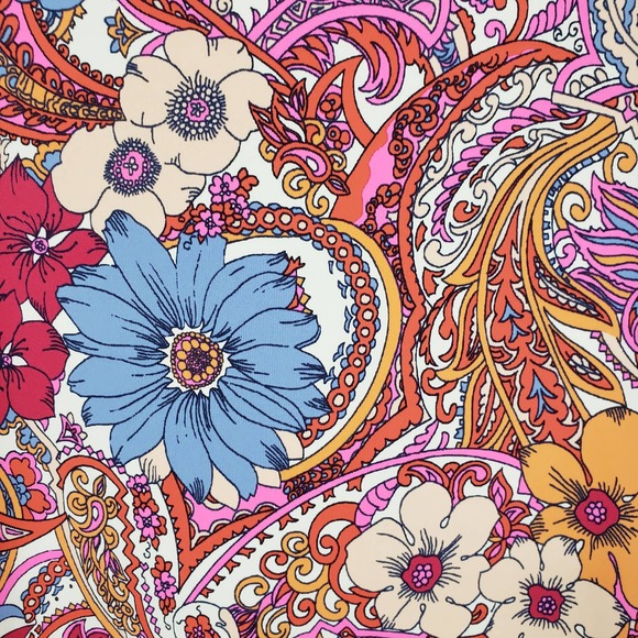 Talbots Island Floral Paisley Dress XL Knot Tie Catalina Cloth Short Sleeve Pink - Picture 7 of 13